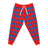 ZeLimited Blue Bear Men's Athletic Joggers (All Red)