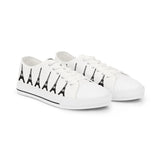 PARIZ Eiffel Tower Men's Low Top Sneakers (White with Black)