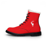 ZeLimited Male Elk Silhouette Men's Fur-Lined Boots (Red)