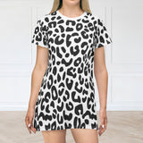 iULi'Style - Stylish Leopard Print T-Shirt Dress | Casual Daywear, Comfortable Lounging, Summer Outfits, Animal Print Fashion, Gift for Her