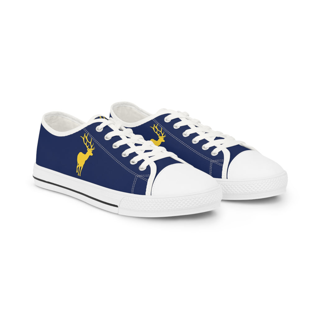 ZeLimited Male Elk Silhouette Men's Low Top Sneakers (Navy Blue 2)