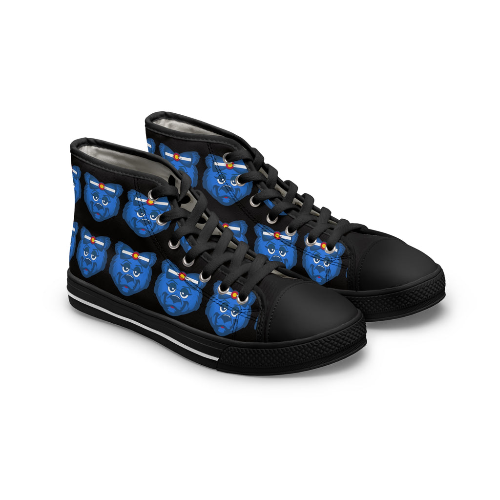 Blue Bear Women's High Tops (black background)