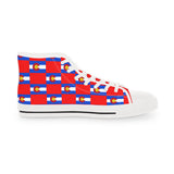 Colorado Checkered Flag Men's High Tops (red background)