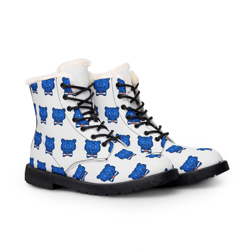 Blue Bear Men’s Fur-Lined Leather Boots (White Background)