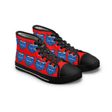 Blue Bear Women's High Tops (Red background)