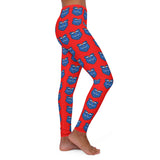 ZeLimited Blue Bear Women's Red All-Over Print Leggings