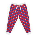 ZeLimited Colorado Checkered Flag Athletic Joggers (White with red)