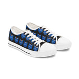 Blue Bear Women's Low Top Sneakers (Black Background)