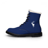 ZeLimited Male Elk Silhouette Men's Fur-Lined Boots (Navy Blue)