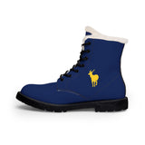 ZeLimited Female Elk Silhouette Women's Fur-Lined Boots (Navy Blue 2)