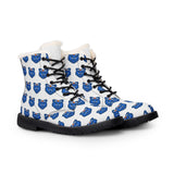 Blue Bear Women's Fur-Lined Leather Boots (White background)