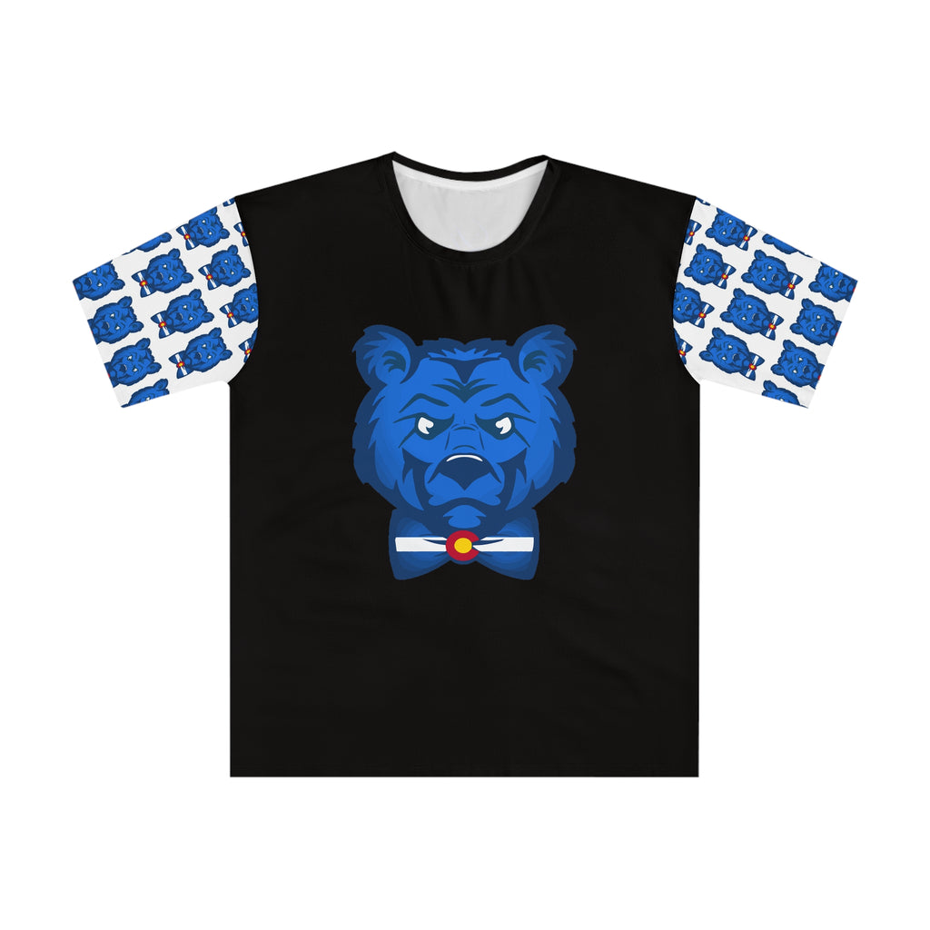 Blue Bear Men's Loose T-Shirt (White sleeve with black)