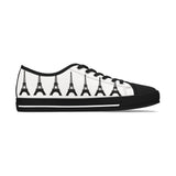 PARIZ Eiffel Tower Women's Low Top Sneakers (white with black)