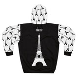 PARIZ Eiffel Tower Hoodie (Black with White)