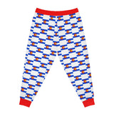 ZeLimited Colorado Checkered Flag Athletic Joggers (Red with White)