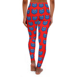 ZeLimited Blue Bear Women's Red All-Over Print Leggings