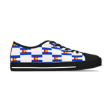 Colorado Checkered Flag Women's Low Tops (Red Background)