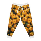 PARIZ Yellow Peonies Joggers (White Trim)