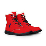 ZeLimited Female Elk Silhouette Women's Fur-Lined Boots (Red 2)
