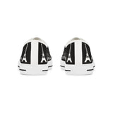 PARIZ Eiffel Tower Men's Low Top Sneakers (Black with White)