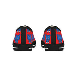 Blue Bear Men's Low Top Sneakers (Red background)