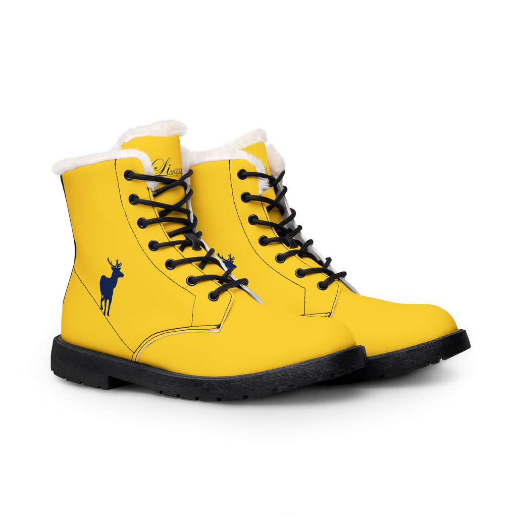 ZeLimited Female Elk Silhouette Women's Fur-Lined Boots (Yellow)