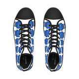 Blue Bear Men's High Top Sneakers (White background)