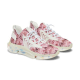 PARIZ Pastel Pink Peonies Women's Athletic Sneakers