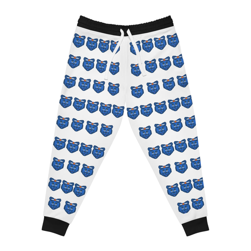 ZeLimited Blue Bear Women's Athletic Joggers (White with Black)