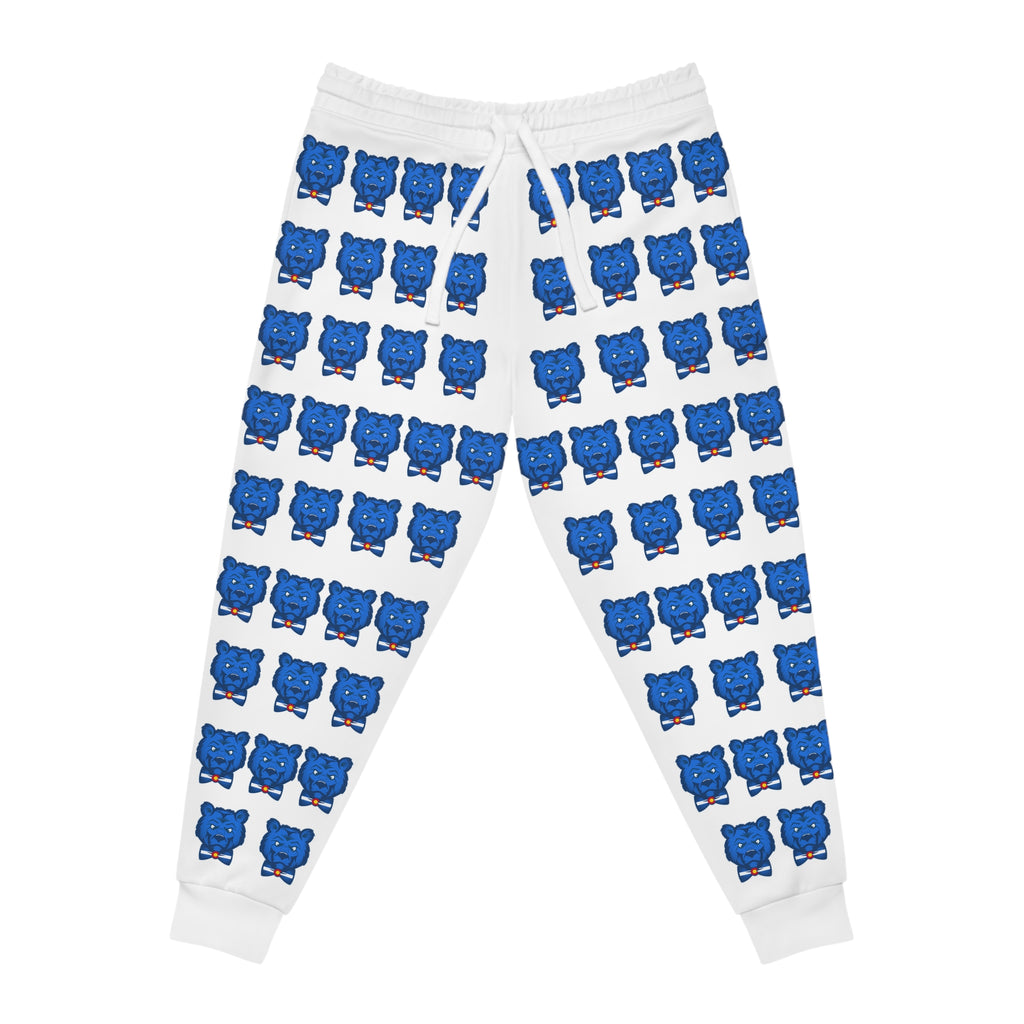 ZeLimited Blue Bear Men's Athletic Joggers (All White)