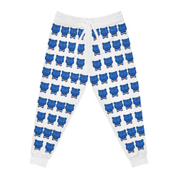 ZeLimited Blue Bear Men's Athletic Joggers (All White)