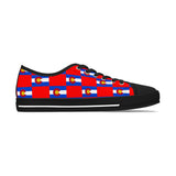 Colorado Checkered Flag Women's Low Tops (Red Background)