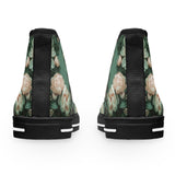 PARIZ Pale Blush and Creamy White Peonies Women's High Top Sneakers