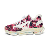 PARIZ Pink Peonies Women's Athletic Sneakers