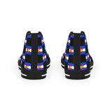 Colorado Checkered Flag Men's High Top Sneakers (black background)