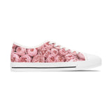 PARIZ Pastel Pink Peony Women's Low Top Sneakers