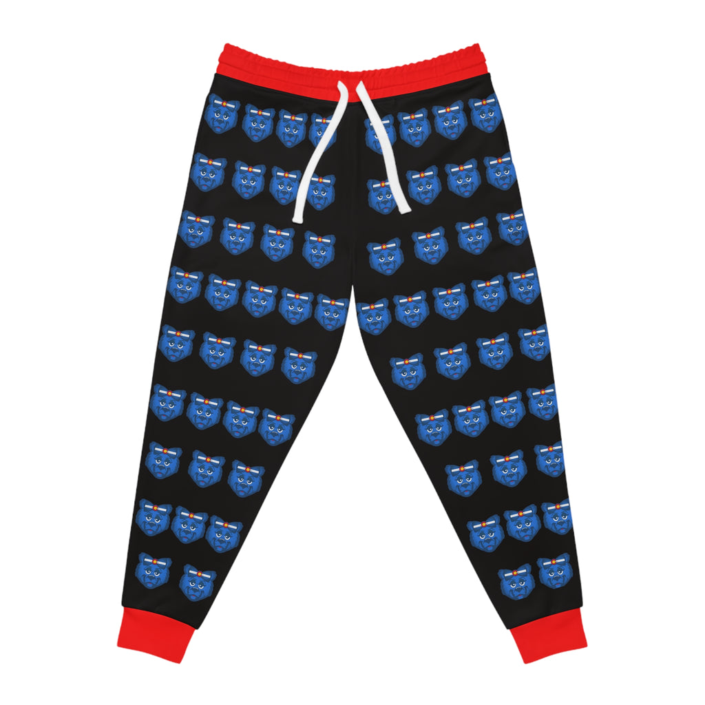 ZeLimited Blue Bear Women's Athletic Joggers (Black with Red)