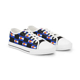 Colorado Checkered Flag Men's Low Top Sneakers (Black background)