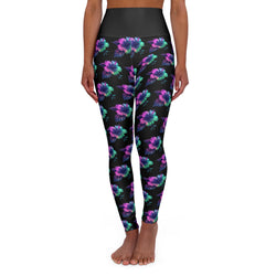 iULi'Style - Floral High Waisted Yoga Leggings, Workout Leggings, Fitness Apparel,, Yoga Pants, Summer Fashion