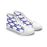 Colorado Checkered Flag Women's High Tops (white background)