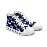 Colorado Checkered Flag Women's High Tops (black background)