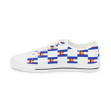 Colorado Checkered Flag Men's Low Tops (white background)