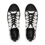 PARIZ Eiffel Tower Men's Low Top Sneakers (White with Black)