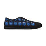 Blue Bear Women's Low Top Sneakers (Black Background)