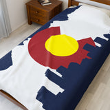 Colorado Flag - Cozy Velveteen Plush Blanket