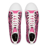 PARIZ Pink Peonies Women's High Top Sneakers