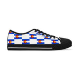 Colorado Checkered Flag Women's Low Tops (Red Background)