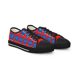 Blue Bear Men's Low Top Sneakers (Red background)
