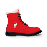 ZeLimited Female Elk Silhouette Women's Fur-Lined Boots (Red)