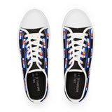 Colorado Checkered Flag Men's Low Top Sneakers (Black background)
